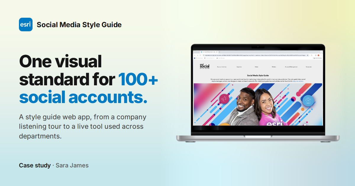 Esri social media style guide case study by Sara James.
